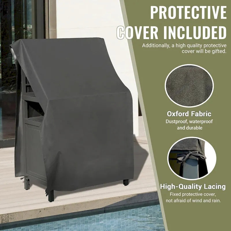 Outdoor Kitchen Island With Storage(no include stool)