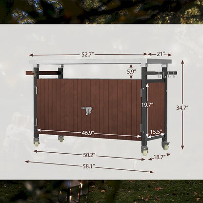 Outdoor Grill Cart With Stainless Steel Tabletop(no include stool)