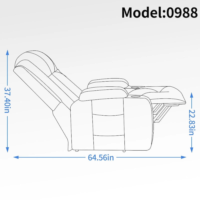 Power Lift Recliner with Massage, Lumbar Heating, USB Charging & Cup Holders, Modern Ergonomic Design