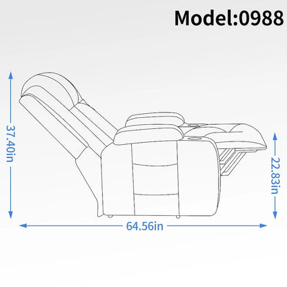 Power Lift Recliner with Massage, Lumbar Heating, USB Charging & Cup Holders, Modern Ergonomic Design