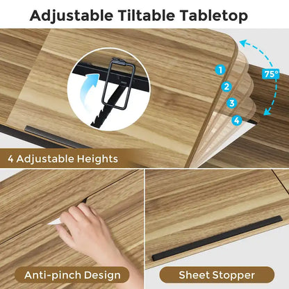 71 inch Overbed Table with Height Adjustable & Power Outlet, Queen Size Bed Table