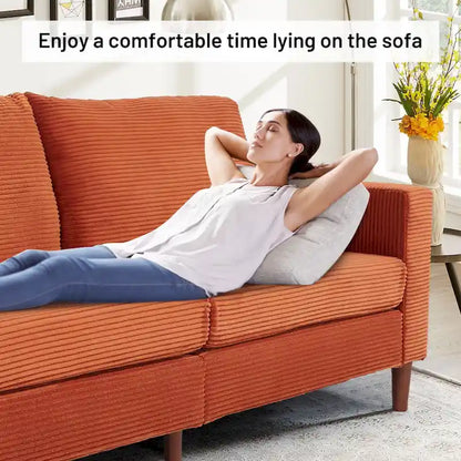 Modern Chenille Convertible Futon Sofa Bed, 82.68   Loveseat Sofa with Square Arm for Living Space