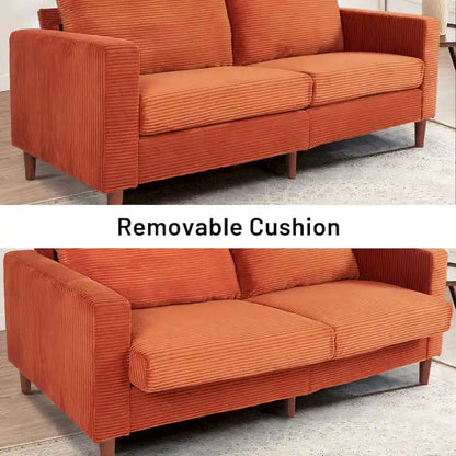 Modern Chenille Convertible Futon Sofa Bed, 82.68   Loveseat Sofa with Square Arm for Living Space