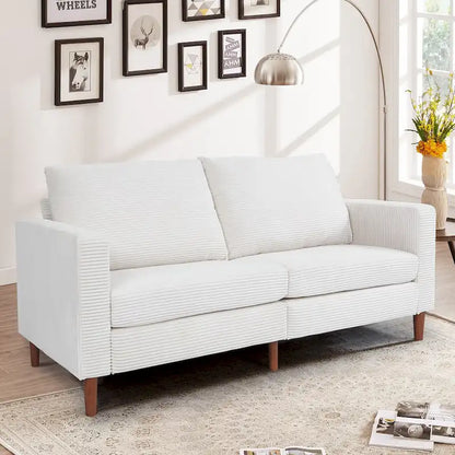 Modern Chenille Convertible Futon Sofa Bed, 82.68   Loveseat Sofa with Square Arm for Living Space