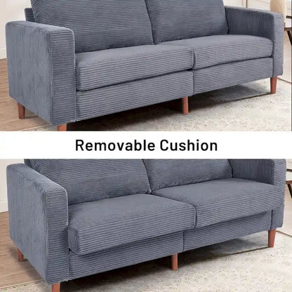 Modern Chenille Convertible Futon Sofa Bed, 82.68   Loveseat Sofa with Square Arm for Living Space