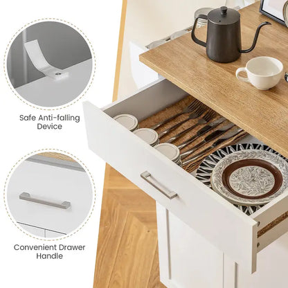Gymax Rolling Kitchen Island Utility Kitchen Cart Storage Cabinet - See Details