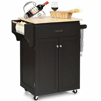 Gymax Rolling Kitchen Island Utility Kitchen Cart Storage Cabinet - See Details