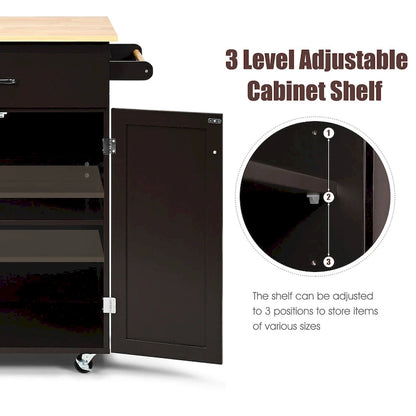 Gymax Rolling Kitchen Island Utility Kitchen Cart Storage Cabinet - See Details