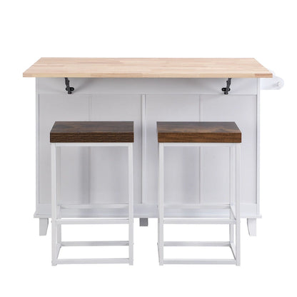 3-Piece Farmhouse Dining Set with Drop Leaf & 2 Chairs