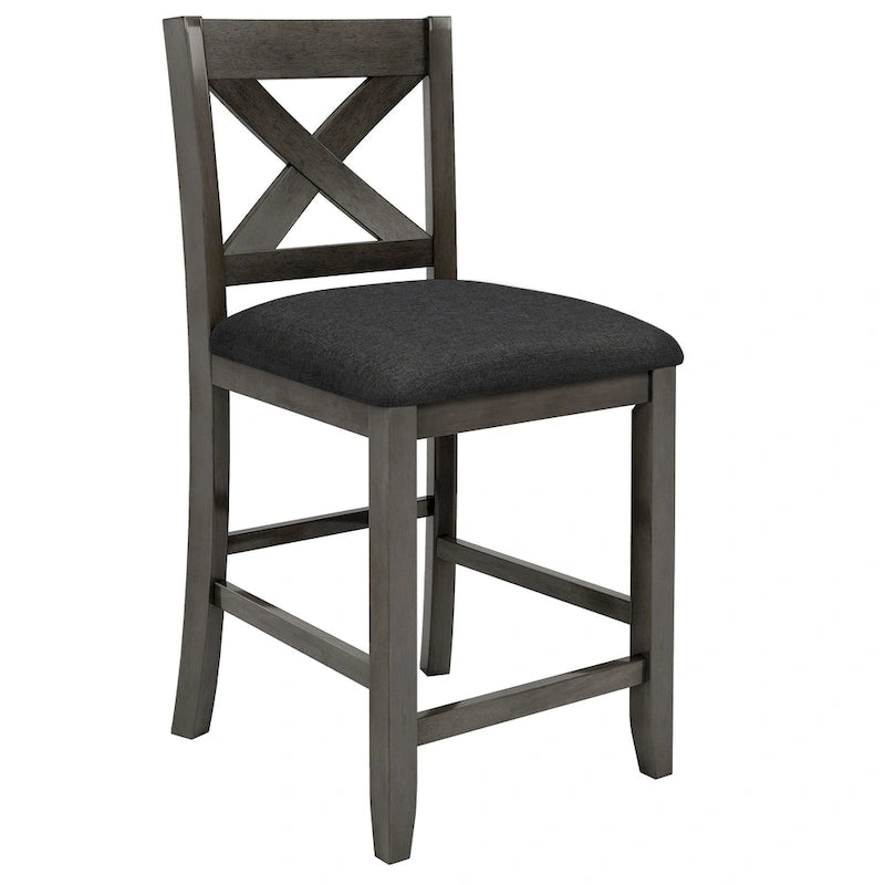5-Piece Rustic Dining Set with Wooden Bar Table & 4 Chairs