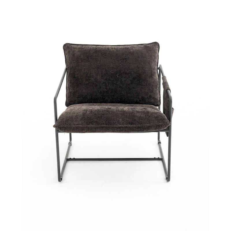 Velvet Arm Chair with Gold Metal Frame - Set of 2