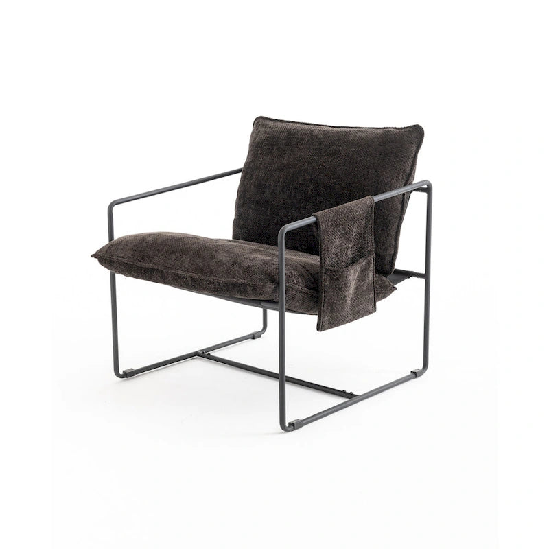 Velvet Arm Chair with Gold Metal Frame - Set of 2