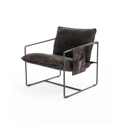 Velvet Arm Chair with Gold Metal Frame - Set of 2