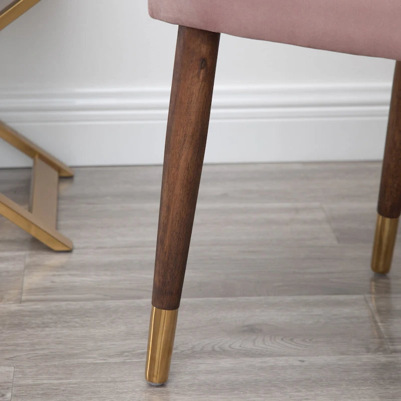 Pink Modern 23  Polyester Upholstered Accent Chair with Solid Rubberwood Legs and Nailheads