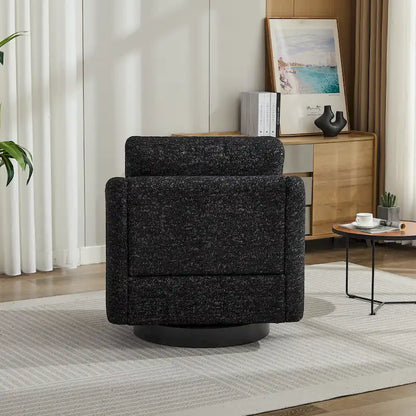 Black+ Gray 31.5  Chenille Swivel Accent Chair