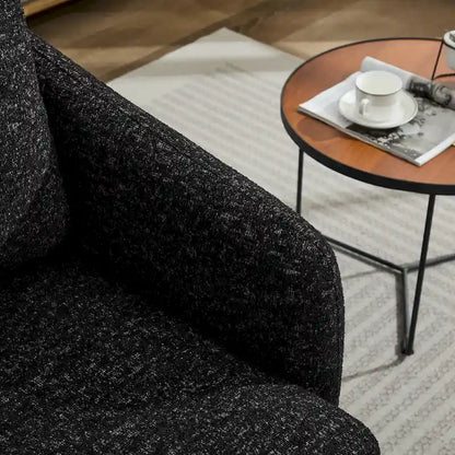 Black+ Gray 31.5  Chenille Swivel Accent Chair