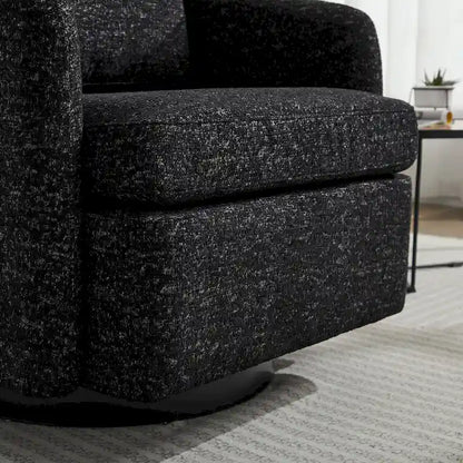 Black+ Gray 31.5  Chenille Swivel Accent Chair