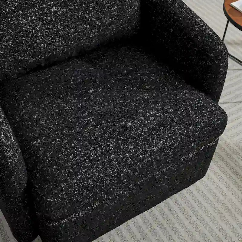 Black+ Gray 31.5  Chenille Swivel Accent Chair