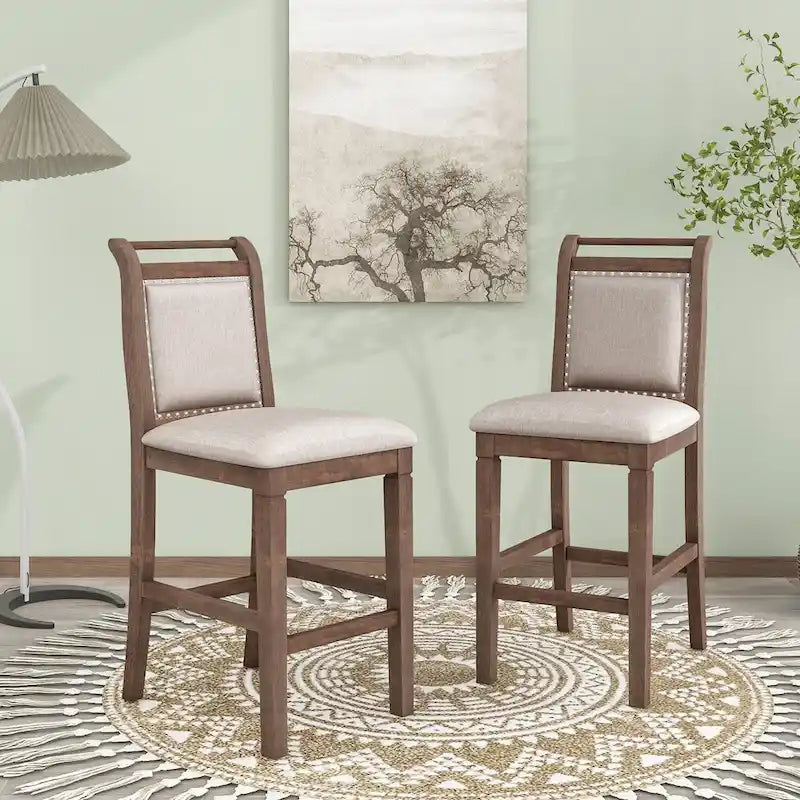 White Drop Leaf Dining Set for 2 with Gray Cushioned Chairs