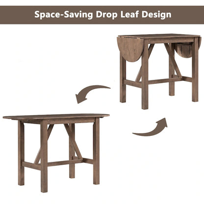 White Drop Leaf Dining Set for 2 with Gray Cushioned Chairs