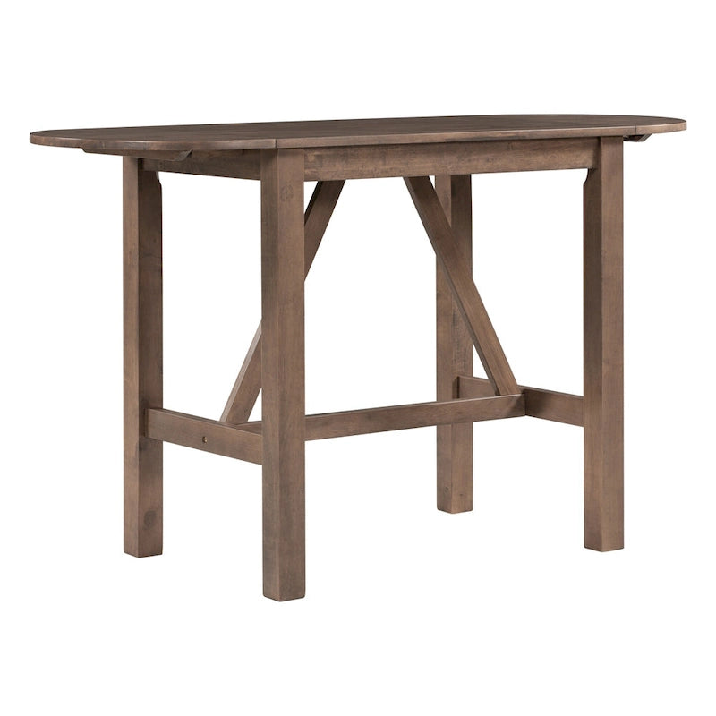 White Drop Leaf Dining Set for 2 with Gray Cushioned Chairs
