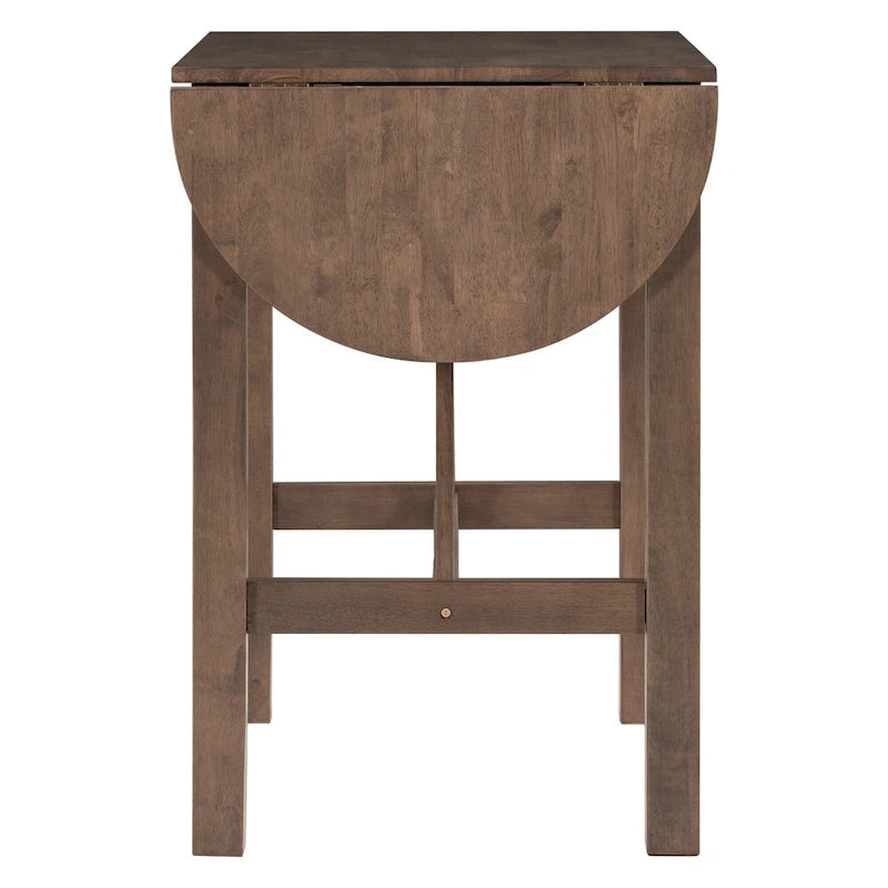 White Drop Leaf Dining Set for 2 with Gray Cushioned Chairs