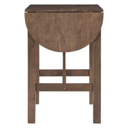 White Drop Leaf Dining Set for 2 with Gray Cushioned Chairs