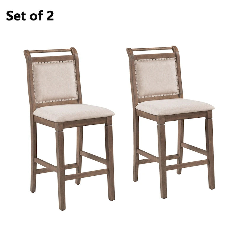 White Drop Leaf Dining Set for 2 with Gray Cushioned Chairs