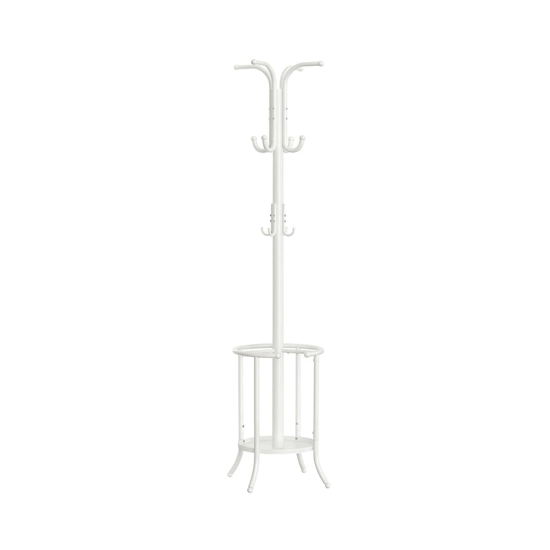 Modern Tall Freestanding Coat Rack with Metal Frame and Umbrella Holder for Home and Office - 15.7 D x 15.7 W x 68.9 H