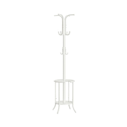 Modern Tall Freestanding Coat Rack with Metal Frame and Umbrella Holder for Home and Office - 15.7 D x 15.7 W x 68.9 H