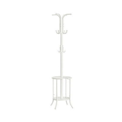 Modern Tall Freestanding Coat Rack with Metal Frame and Umbrella Holder for Home and Office - 15.7 D x 15.7 W x 68.9 H