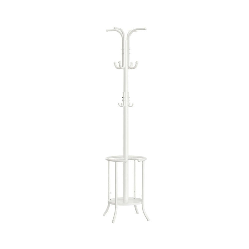 Modern Tall Freestanding Coat Rack with Metal Frame and Umbrella Holder for Home and Office - 15.7 D x 15.7 W x 68.9 H