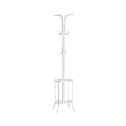 Modern Tall Freestanding Coat Rack with Metal Frame and Umbrella Holder for Home and Office - 15.7 D x 15.7 W x 68.9 H