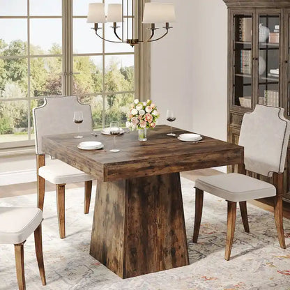 31.5-Inch Square Dining Table for 4, Farmhouse Kitchen Table for Dining Room - 31.5 D x 31.5 W x 29.53 H