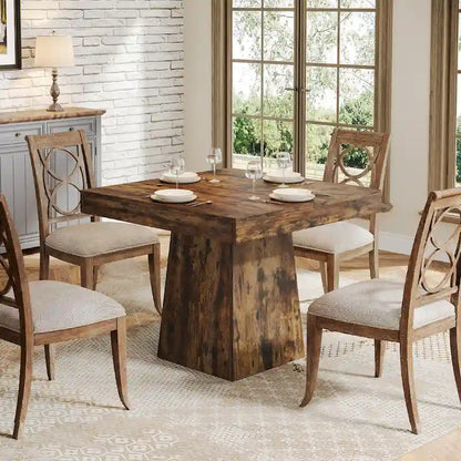 31.5-Inch Square Dining Table for 4, Farmhouse Kitchen Table for Dining Room - 31.5 D x 31.5 W x 29.53 H