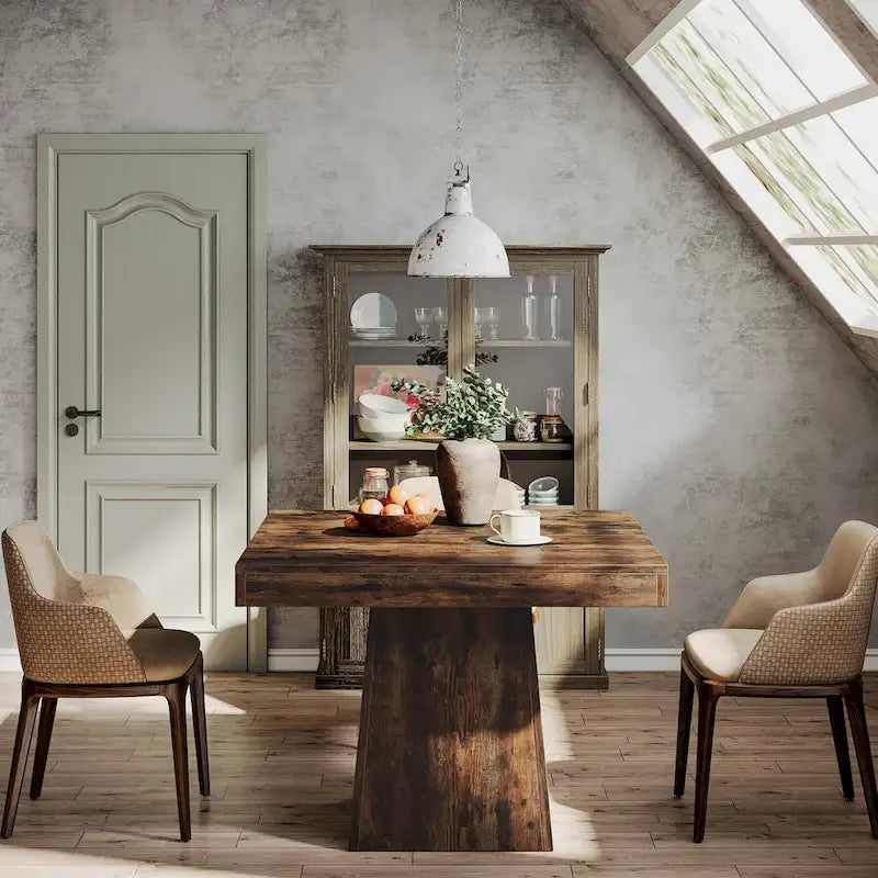 31.5-Inch Square Dining Table for 4, Farmhouse Kitchen Table for Dining Room - 31.5 D x 31.5 W x 29.53 H