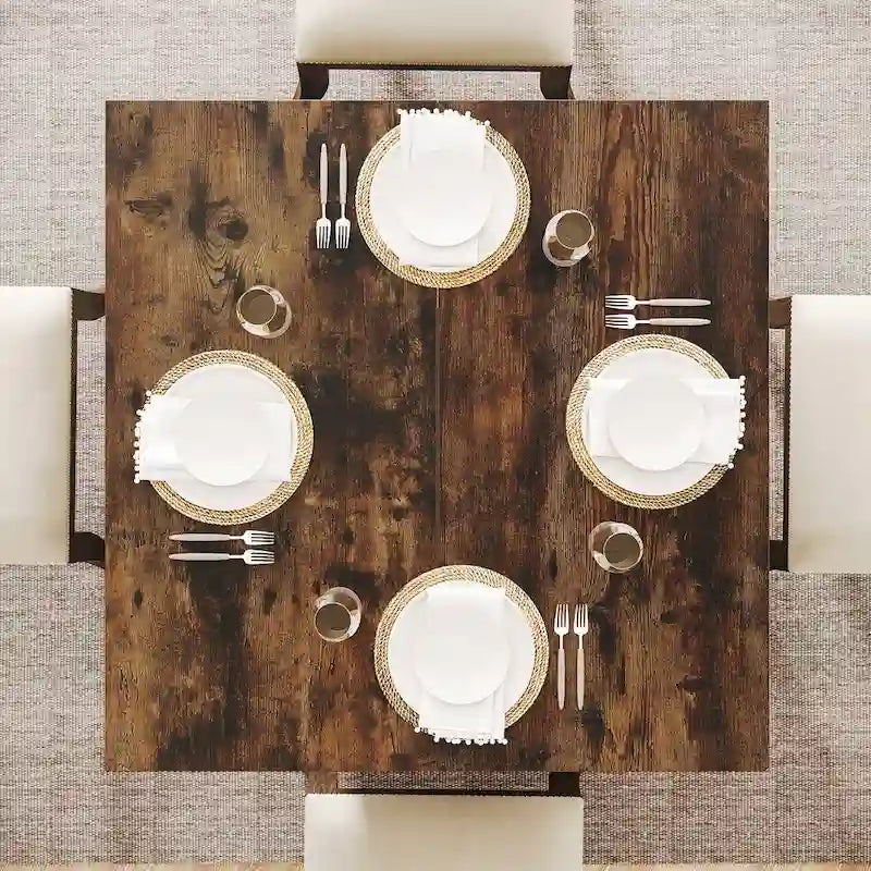 31.5-Inch Square Dining Table for 4, Farmhouse Kitchen Table for Dining Room - 31.5 D x 31.5 W x 29.53 H