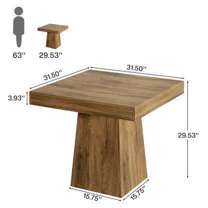 31.5-Inch Square Dining Table for 4, Farmhouse Kitchen Table for Dining Room - 31.5 D x 31.5 W x 29.53 H