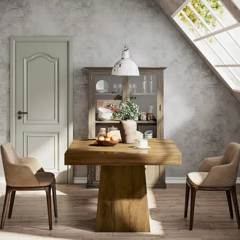 31.5-Inch Square Dining Table for 4, Farmhouse Kitchen Table for Dining Room - 31.5 D x 31.5 W x 29.53 H
