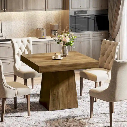 31.5-Inch Square Dining Table for 4, Farmhouse Kitchen Table for Dining Room - 31.5 D x 31.5 W x 29.53 H