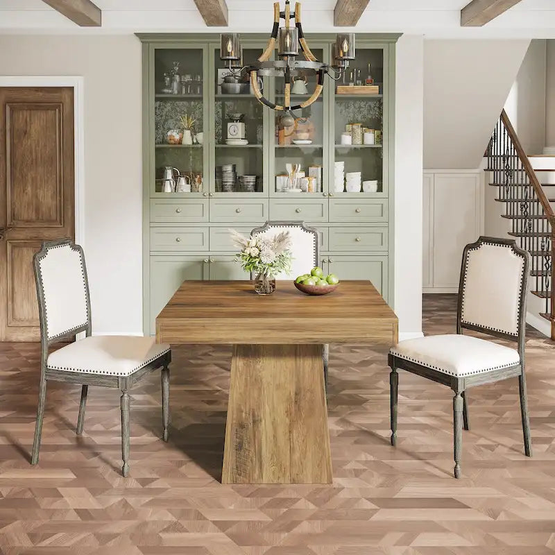 31.5-Inch Square Dining Table for 4, Farmhouse Kitchen Table for Dining Room - 31.5 D x 31.5 W x 29.53 H