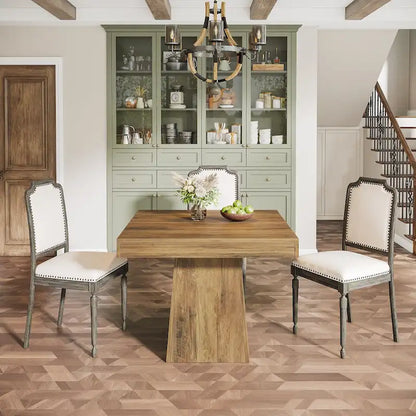 31.5-Inch Square Dining Table for 4, Farmhouse Kitchen Table for Dining Room - 31.5 D x 31.5 W x 29.53 H