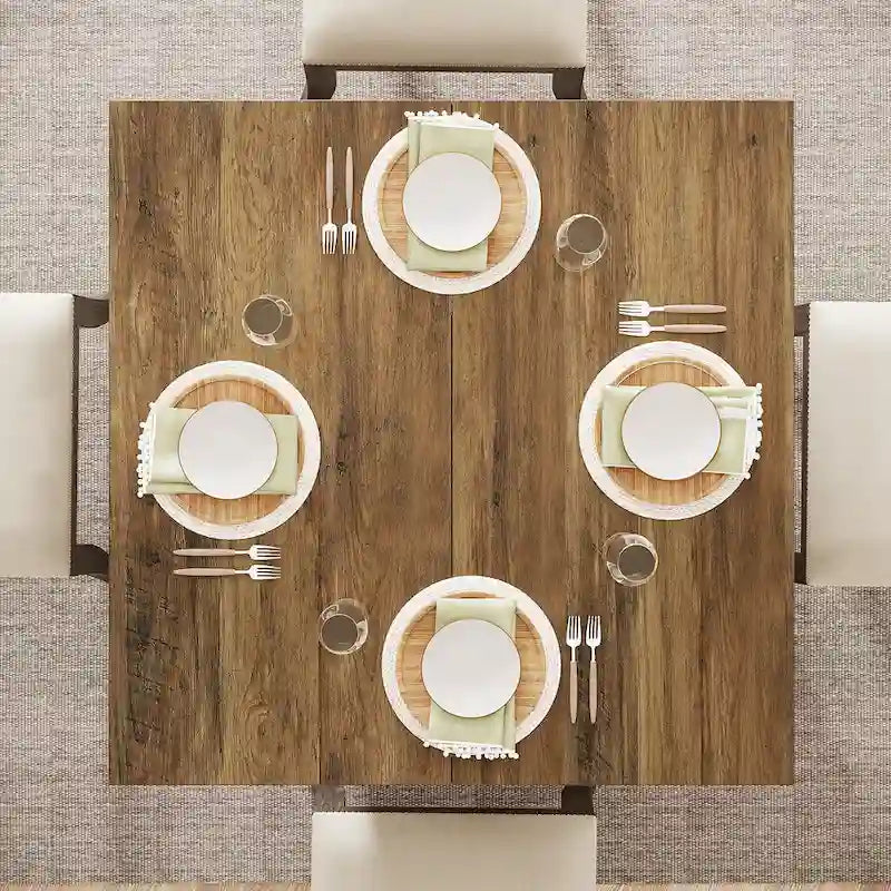 31.5-Inch Square Dining Table for 4, Farmhouse Kitchen Table for Dining Room - 31.5 D x 31.5 W x 29.53 H