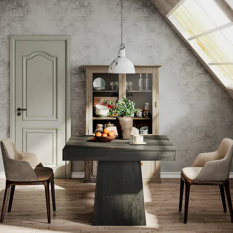 31.5-Inch Square Dining Table for 4, Farmhouse Kitchen Table for Dining Room - 31.5 D x 31.5 W x 29.53 H