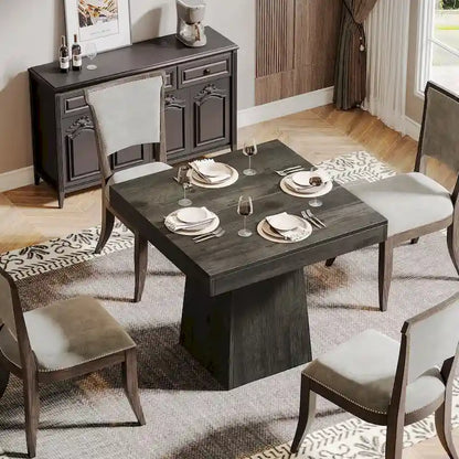 31.5-Inch Square Dining Table for 4, Farmhouse Kitchen Table for Dining Room - 31.5 D x 31.5 W x 29.53 H