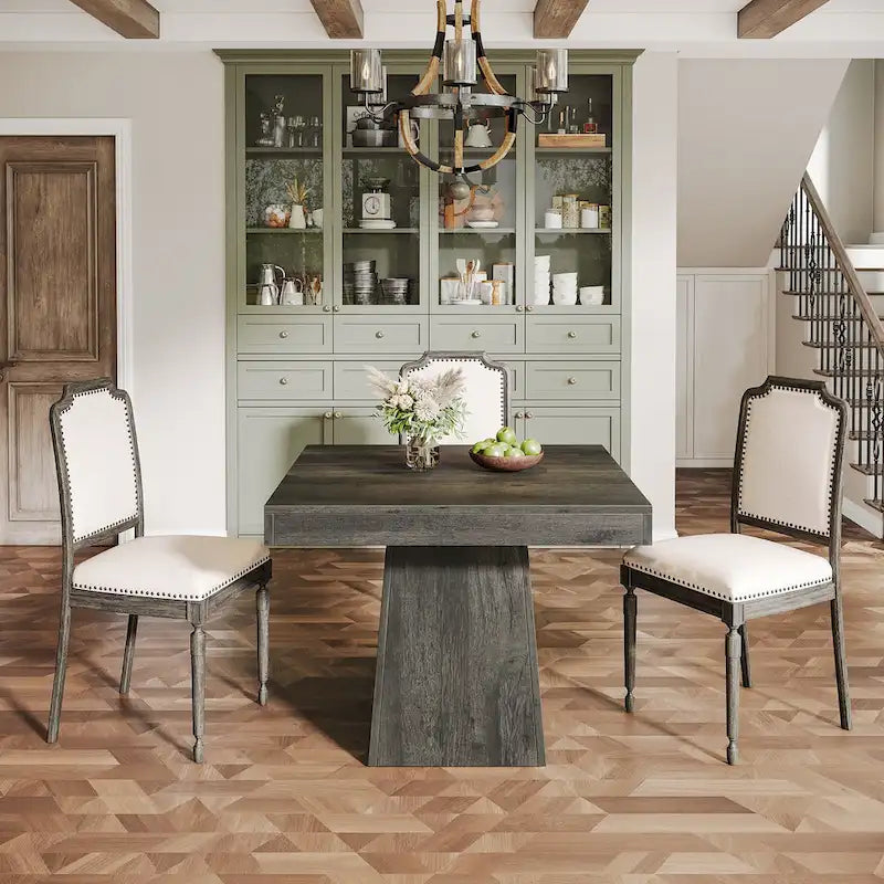 31.5-Inch Square Dining Table for 4, Farmhouse Kitchen Table for Dining Room - 31.5 D x 31.5 W x 29.53 H