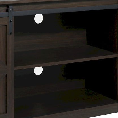 Farmhouse Wood TV Stand with Sliding Barn Door