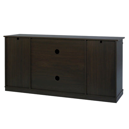 Farmhouse Wood TV Stand with Sliding Barn Door
