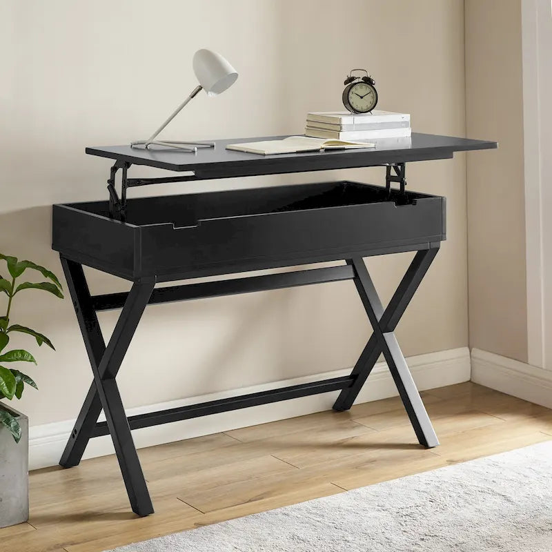 Height-Adjustable Lift Top Desk for Home Office, Ergonomic Seated & Standing Workstation