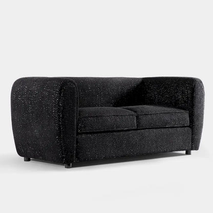Furniture of America Vanessa Modern Curved Arms Boucle Loveseat Couch, Small Sofa with Seat Cushion and Wooden Legs